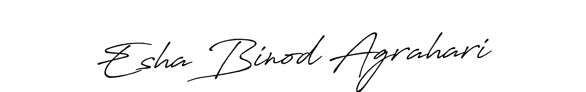 Esha Binod Agrahari stylish signature style. Best Handwritten Sign (Antro_Vectra_Bolder) for my name. Handwritten Signature Collection Ideas for my name Esha Binod Agrahari. Esha Binod Agrahari signature style 7 images and pictures png