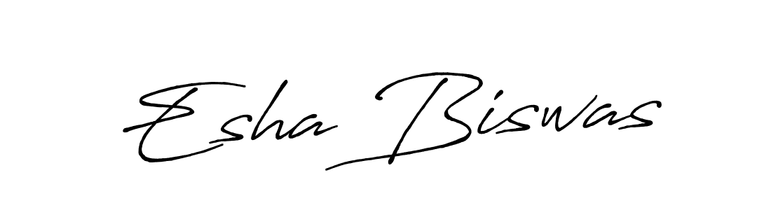 Make a beautiful signature design for name Esha Biswas. With this signature (Antro_Vectra_Bolder) style, you can create a handwritten signature for free. Esha Biswas signature style 7 images and pictures png