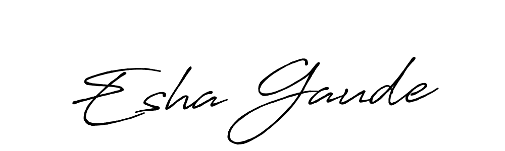 if you are searching for the best signature style for your name Esha Gaude. so please give up your signature search. here we have designed multiple signature styles  using Antro_Vectra_Bolder. Esha Gaude signature style 7 images and pictures png