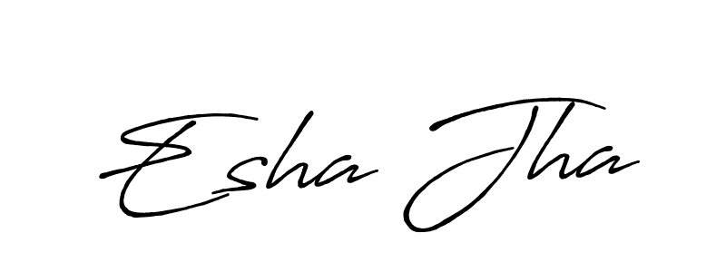 if you are searching for the best signature style for your name Esha Jha. so please give up your signature search. here we have designed multiple signature styles  using Antro_Vectra_Bolder. Esha Jha signature style 7 images and pictures png