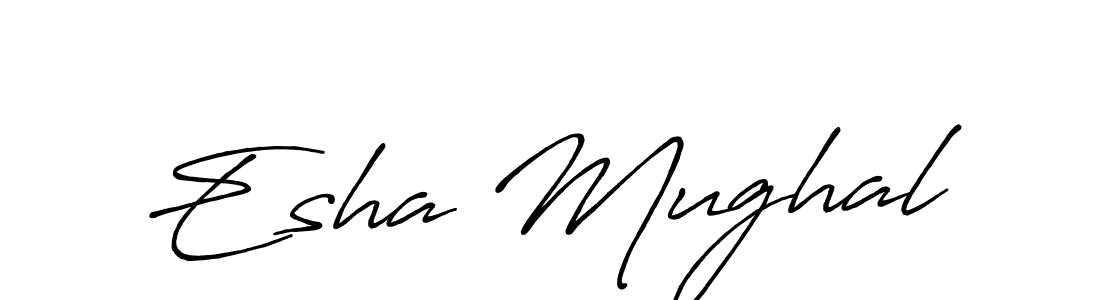 Use a signature maker to create a handwritten signature online. With this signature software, you can design (Antro_Vectra_Bolder) your own signature for name Esha Mughal. Esha Mughal signature style 7 images and pictures png