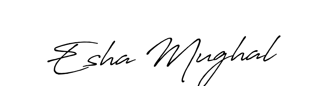 Use a signature maker to create a handwritten signature online. With this signature software, you can design (Antro_Vectra_Bolder) your own signature for name Esha Mughal. Esha Mughal signature style 7 images and pictures png