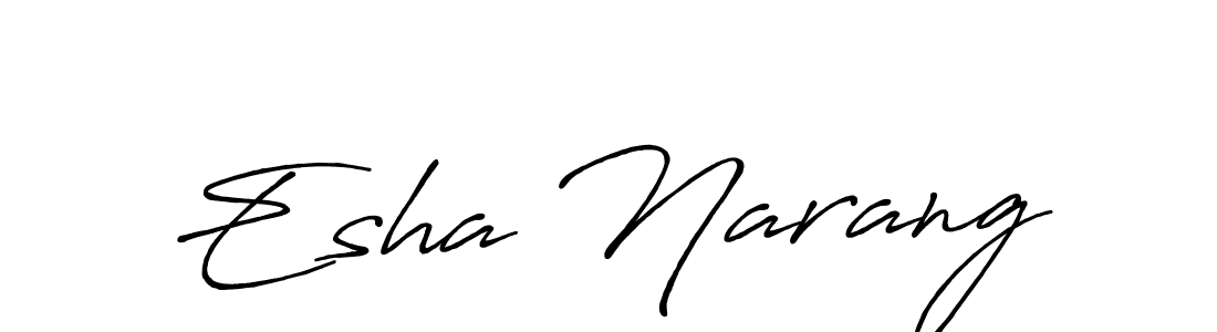 Make a beautiful signature design for name Esha Narang. With this signature (Antro_Vectra_Bolder) style, you can create a handwritten signature for free. Esha Narang signature style 7 images and pictures png