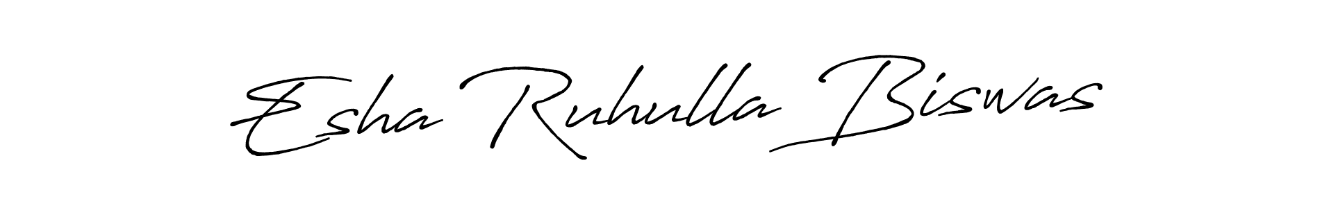 Make a beautiful signature design for name Esha Ruhulla Biswas. With this signature (Antro_Vectra_Bolder) style, you can create a handwritten signature for free. Esha Ruhulla Biswas signature style 7 images and pictures png