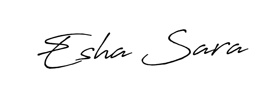 Use a signature maker to create a handwritten signature online. With this signature software, you can design (Antro_Vectra_Bolder) your own signature for name Esha Sara. Esha Sara signature style 7 images and pictures png