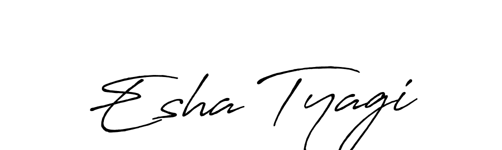 Create a beautiful signature design for name Esha Tyagi. With this signature (Antro_Vectra_Bolder) fonts, you can make a handwritten signature for free. Esha Tyagi signature style 7 images and pictures png