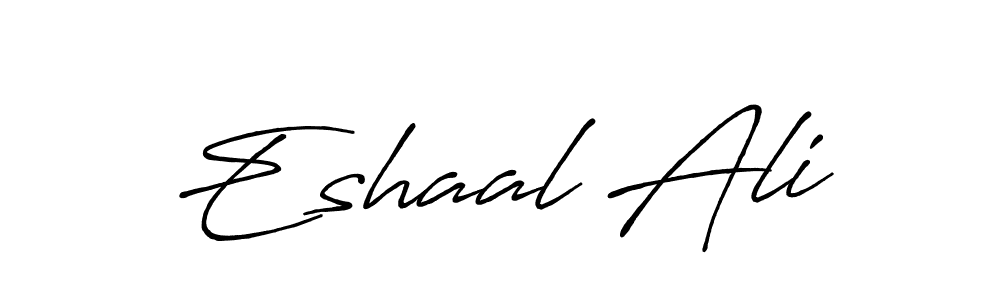 Also You can easily find your signature by using the search form. We will create Eshaal Ali name handwritten signature images for you free of cost using Antro_Vectra_Bolder sign style. Eshaal Ali signature style 7 images and pictures png