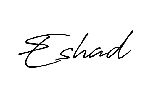 Similarly Antro_Vectra_Bolder is the best handwritten signature design. Signature creator online .You can use it as an online autograph creator for name Eshad. Eshad signature style 7 images and pictures png