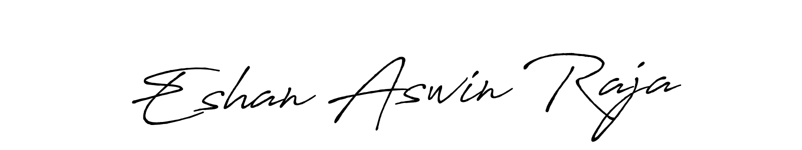 How to make Eshan Aswin Raja name signature. Use Antro_Vectra_Bolder style for creating short signs online. This is the latest handwritten sign. Eshan Aswin Raja signature style 7 images and pictures png