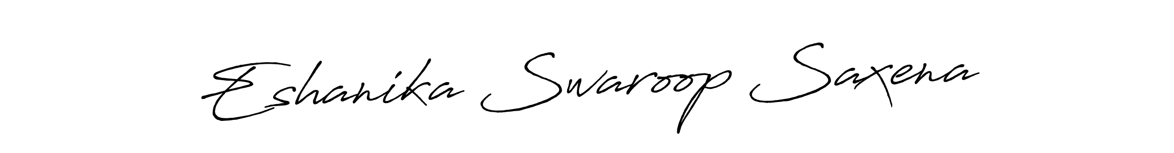 Antro_Vectra_Bolder is a professional signature style that is perfect for those who want to add a touch of class to their signature. It is also a great choice for those who want to make their signature more unique. Get Eshanika Swaroop Saxena name to fancy signature for free. Eshanika Swaroop Saxena signature style 7 images and pictures png