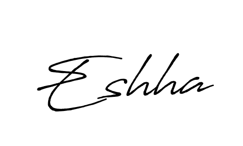 Use a signature maker to create a handwritten signature online. With this signature software, you can design (Antro_Vectra_Bolder) your own signature for name Eshha. Eshha signature style 7 images and pictures png