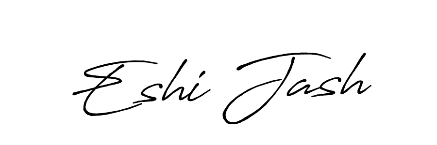 if you are searching for the best signature style for your name Eshi Jash. so please give up your signature search. here we have designed multiple signature styles  using Antro_Vectra_Bolder. Eshi Jash signature style 7 images and pictures png