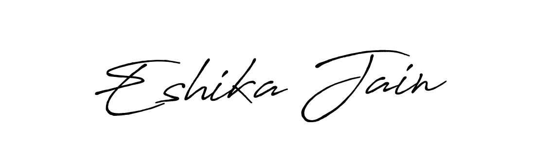 Antro_Vectra_Bolder is a professional signature style that is perfect for those who want to add a touch of class to their signature. It is also a great choice for those who want to make their signature more unique. Get Eshika Jain name to fancy signature for free. Eshika Jain signature style 7 images and pictures png