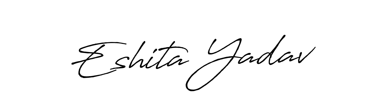 Create a beautiful signature design for name Eshita Yadav. With this signature (Antro_Vectra_Bolder) fonts, you can make a handwritten signature for free. Eshita Yadav signature style 7 images and pictures png
