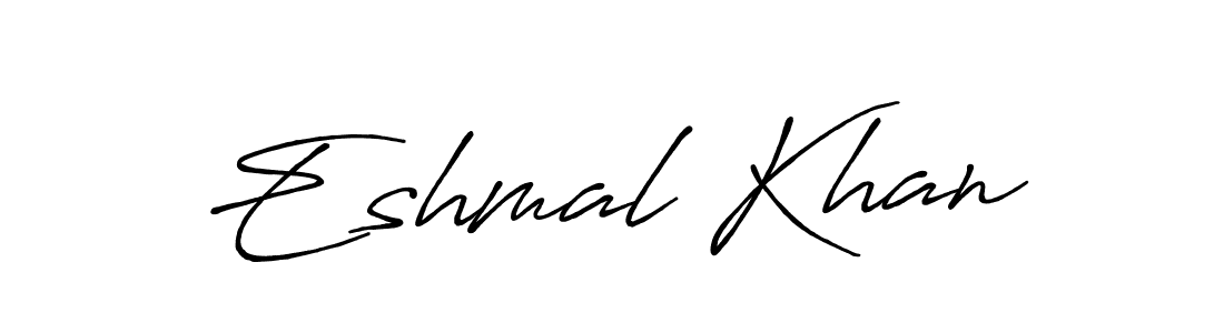 Design your own signature with our free online signature maker. With this signature software, you can create a handwritten (Antro_Vectra_Bolder) signature for name Eshmal Khan. Eshmal Khan signature style 7 images and pictures png