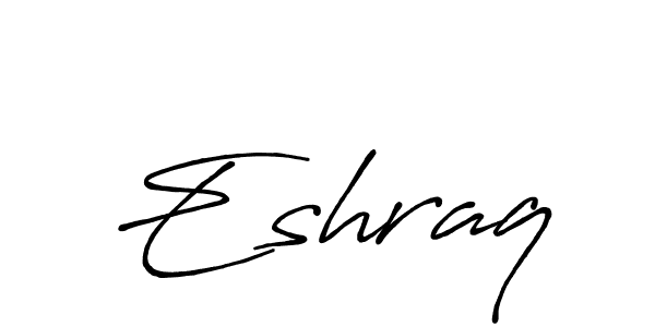 Make a beautiful signature design for name Eshraq. With this signature (Antro_Vectra_Bolder) style, you can create a handwritten signature for free. Eshraq signature style 7 images and pictures png
