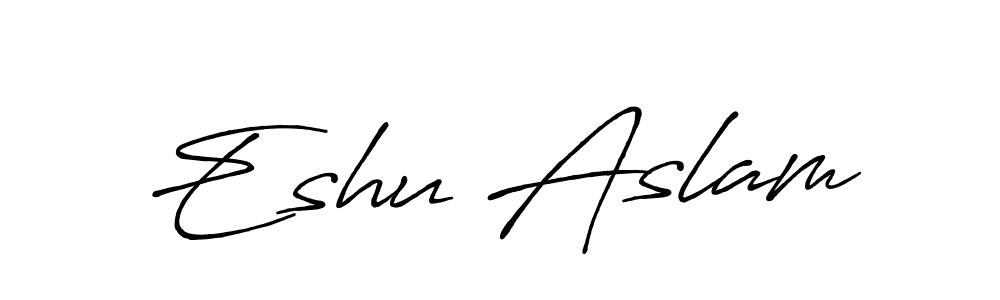 Use a signature maker to create a handwritten signature online. With this signature software, you can design (Antro_Vectra_Bolder) your own signature for name Eshu Aslam. Eshu Aslam signature style 7 images and pictures png