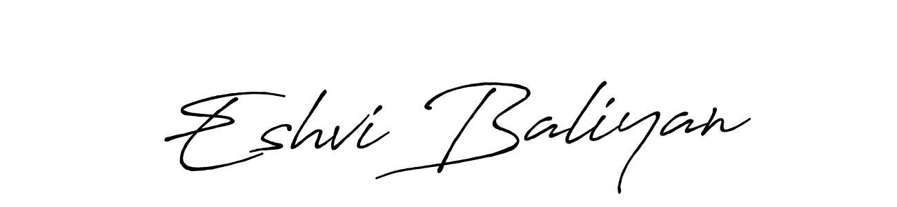 How to make Eshvi Baliyan name signature. Use Antro_Vectra_Bolder style for creating short signs online. This is the latest handwritten sign. Eshvi Baliyan signature style 7 images and pictures png