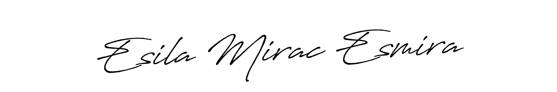 Similarly Antro_Vectra_Bolder is the best handwritten signature design. Signature creator online .You can use it as an online autograph creator for name Esila Mirac Esmira. Esila Mirac Esmira signature style 7 images and pictures png