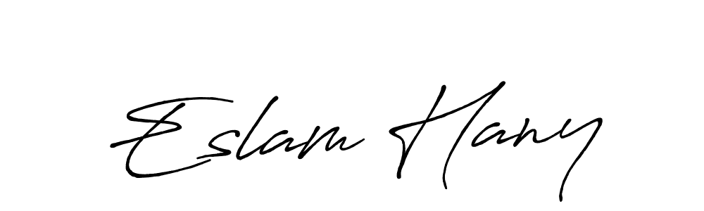 Design your own signature with our free online signature maker. With this signature software, you can create a handwritten (Antro_Vectra_Bolder) signature for name Eslam Hany. Eslam Hany signature style 7 images and pictures png