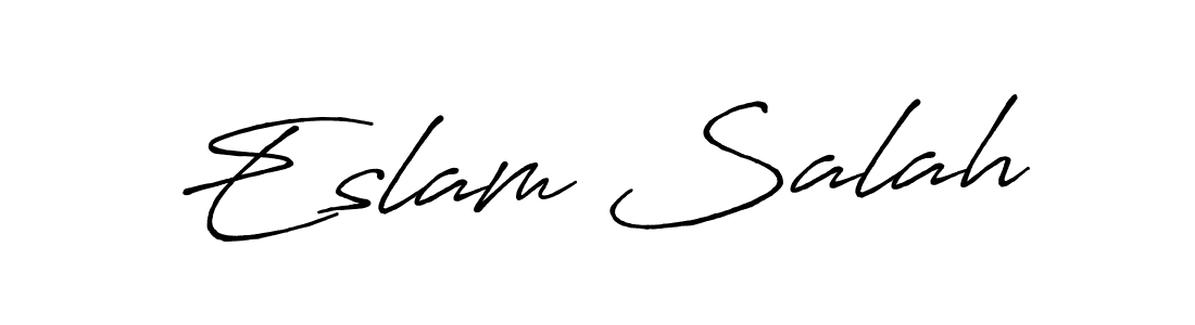 Design your own signature with our free online signature maker. With this signature software, you can create a handwritten (Antro_Vectra_Bolder) signature for name Eslam Salah. Eslam Salah signature style 7 images and pictures png