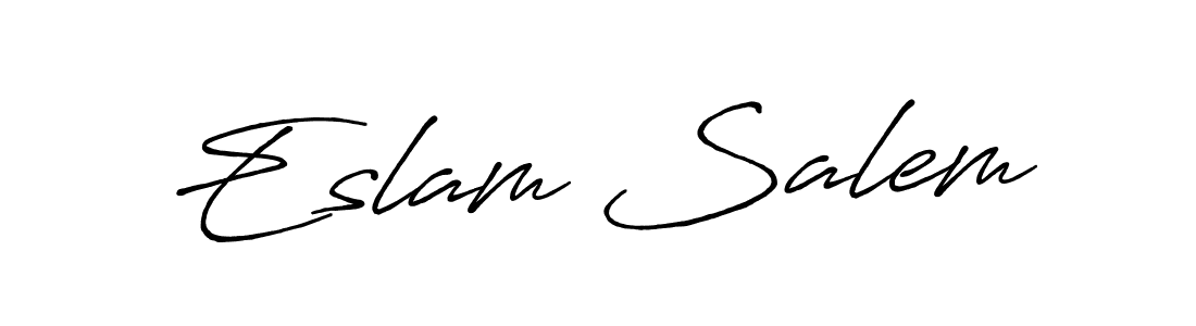 How to make Eslam Salem name signature. Use Antro_Vectra_Bolder style for creating short signs online. This is the latest handwritten sign. Eslam Salem signature style 7 images and pictures png