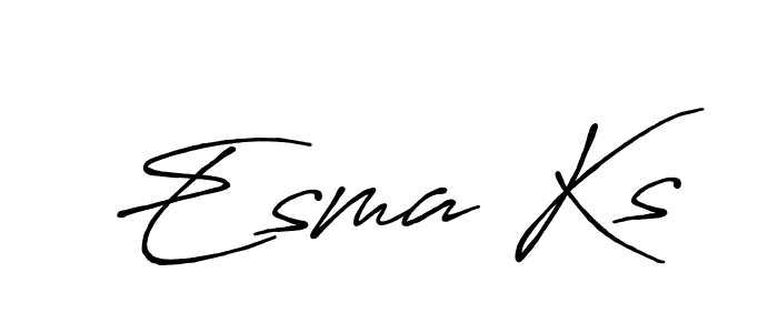 Also You can easily find your signature by using the search form. We will create Esma Ks name handwritten signature images for you free of cost using Antro_Vectra_Bolder sign style. Esma Ks signature style 7 images and pictures png