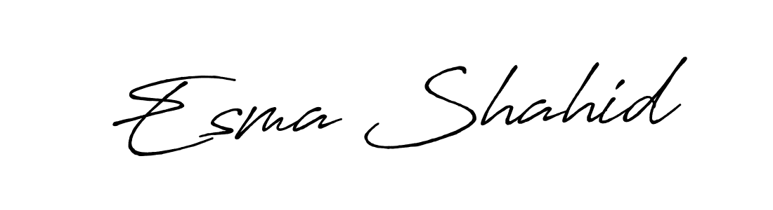 if you are searching for the best signature style for your name Esma Shahid. so please give up your signature search. here we have designed multiple signature styles  using Antro_Vectra_Bolder. Esma Shahid signature style 7 images and pictures png