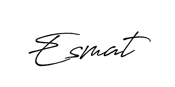 The best way (Antro_Vectra_Bolder) to make a short signature is to pick only two or three words in your name. The name Esmat  include a total of six letters. For converting this name. Esmat  signature style 7 images and pictures png