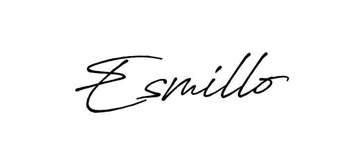Similarly Antro_Vectra_Bolder is the best handwritten signature design. Signature creator online .You can use it as an online autograph creator for name Esmillo. Esmillo signature style 7 images and pictures png