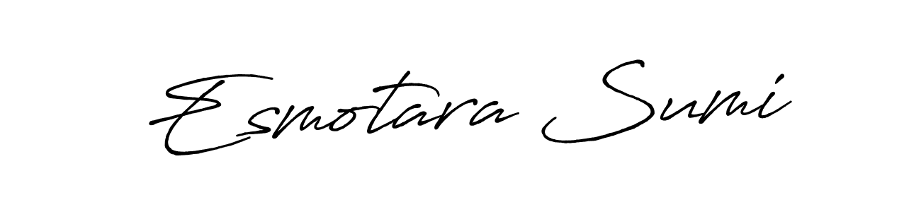 Create a beautiful signature design for name Esmotara Sumi. With this signature (Antro_Vectra_Bolder) fonts, you can make a handwritten signature for free. Esmotara Sumi signature style 7 images and pictures png