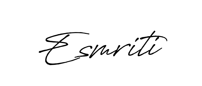 How to make Esmriti name signature. Use Antro_Vectra_Bolder style for creating short signs online. This is the latest handwritten sign. Esmriti signature style 7 images and pictures png