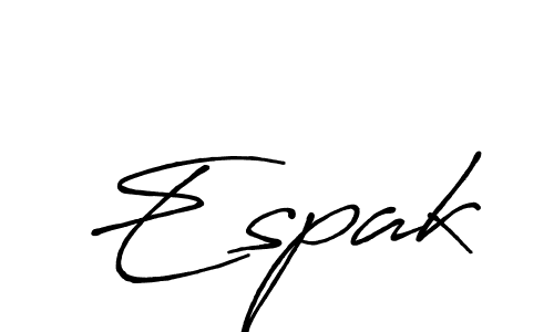 Create a beautiful signature design for name Espak. With this signature (Antro_Vectra_Bolder) fonts, you can make a handwritten signature for free. Espak signature style 7 images and pictures png