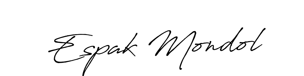 Antro_Vectra_Bolder is a professional signature style that is perfect for those who want to add a touch of class to their signature. It is also a great choice for those who want to make their signature more unique. Get Espak Mondol name to fancy signature for free. Espak Mondol signature style 7 images and pictures png