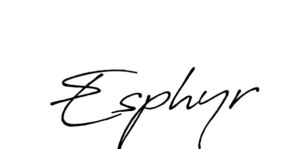 Esphyr stylish signature style. Best Handwritten Sign (Antro_Vectra_Bolder) for my name. Handwritten Signature Collection Ideas for my name Esphyr. Esphyr signature style 7 images and pictures png
