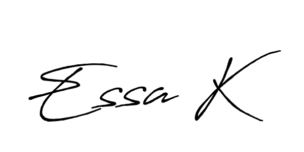 if you are searching for the best signature style for your name Essa K. so please give up your signature search. here we have designed multiple signature styles  using Antro_Vectra_Bolder. Essa K signature style 7 images and pictures png