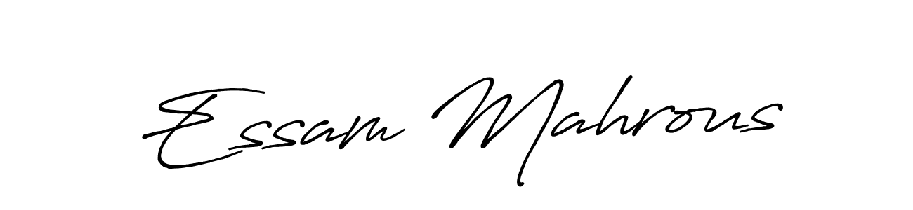 Create a beautiful signature design for name Essam Mahrous. With this signature (Antro_Vectra_Bolder) fonts, you can make a handwritten signature for free. Essam Mahrous signature style 7 images and pictures png