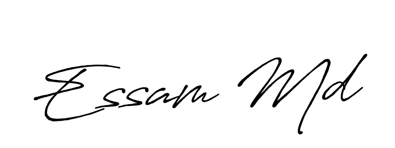 How to make Essam Md name signature. Use Antro_Vectra_Bolder style for creating short signs online. This is the latest handwritten sign. Essam Md signature style 7 images and pictures png