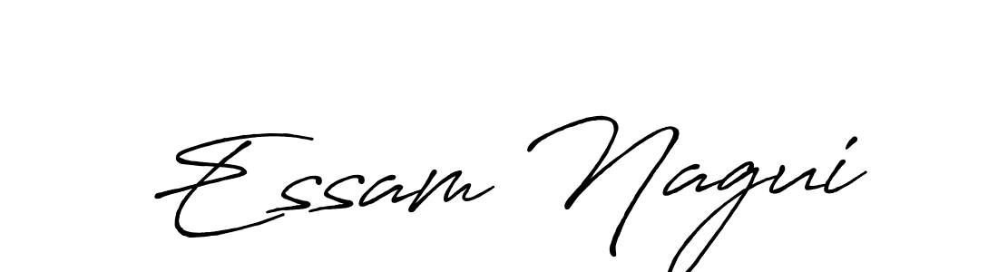 How to make Essam Nagui name signature. Use Antro_Vectra_Bolder style for creating short signs online. This is the latest handwritten sign. Essam Nagui signature style 7 images and pictures png