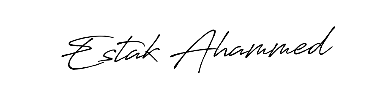 Also we have Estak Ahammed name is the best signature style. Create professional handwritten signature collection using Antro_Vectra_Bolder autograph style. Estak Ahammed signature style 7 images and pictures png