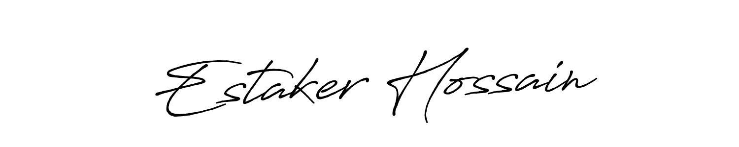 The best way (Antro_Vectra_Bolder) to make a short signature is to pick only two or three words in your name. The name Estaker Hossain include a total of six letters. For converting this name. Estaker Hossain signature style 7 images and pictures png