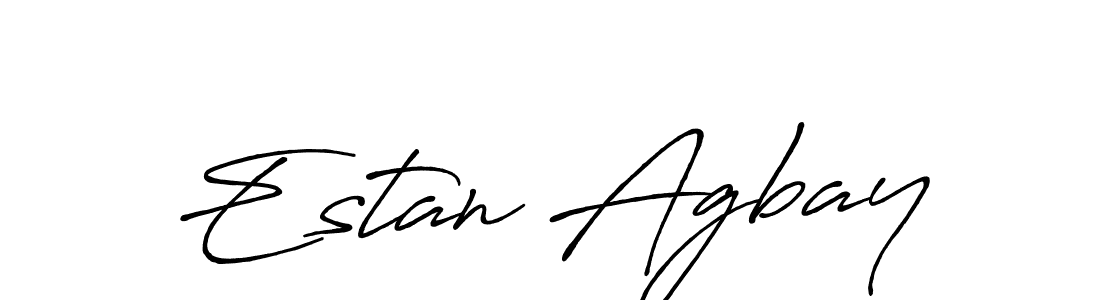How to make Estan Agbay name signature. Use Antro_Vectra_Bolder style for creating short signs online. This is the latest handwritten sign. Estan Agbay signature style 7 images and pictures png