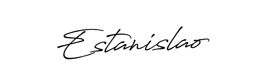 Use a signature maker to create a handwritten signature online. With this signature software, you can design (Antro_Vectra_Bolder) your own signature for name Estanislao. Estanislao signature style 7 images and pictures png