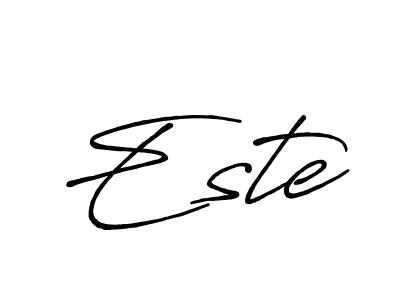 The best way (Antro_Vectra_Bolder) to make a short signature is to pick only two or three words in your name. The name Este include a total of six letters. For converting this name. Este signature style 7 images and pictures png
