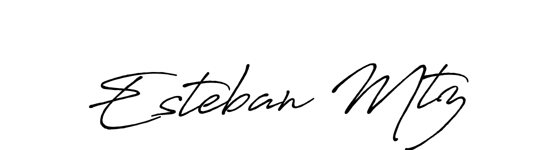 It looks lik you need a new signature style for name Esteban Mtz. Design unique handwritten (Antro_Vectra_Bolder) signature with our free signature maker in just a few clicks. Esteban Mtz signature style 7 images and pictures png