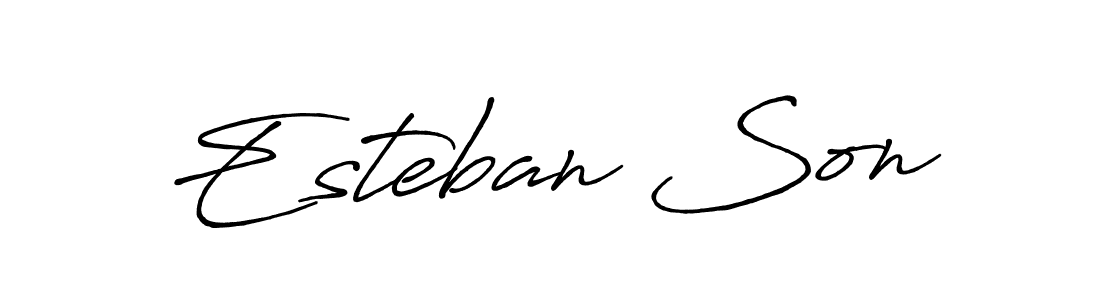 if you are searching for the best signature style for your name Esteban Son. so please give up your signature search. here we have designed multiple signature styles  using Antro_Vectra_Bolder. Esteban Son signature style 7 images and pictures png