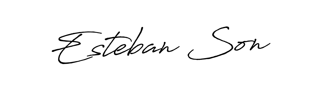 if you are searching for the best signature style for your name Esteban Son. so please give up your signature search. here we have designed multiple signature styles  using Antro_Vectra_Bolder. Esteban Son signature style 7 images and pictures png