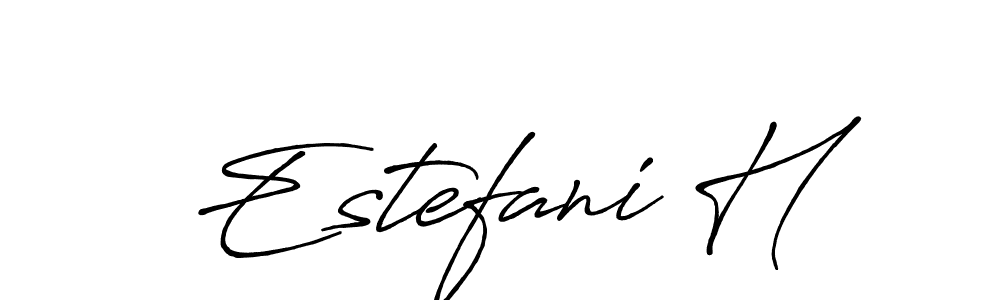 Design your own signature with our free online signature maker. With this signature software, you can create a handwritten (Antro_Vectra_Bolder) signature for name Estefani H. Estefani H signature style 7 images and pictures png