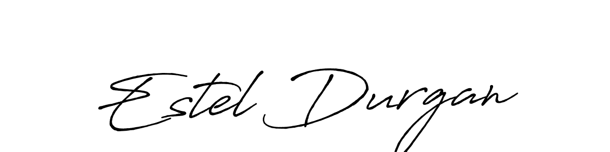 Estel Durgan stylish signature style. Best Handwritten Sign (Antro_Vectra_Bolder) for my name. Handwritten Signature Collection Ideas for my name Estel Durgan. Estel Durgan signature style 7 images and pictures png