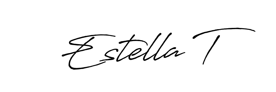 Design your own signature with our free online signature maker. With this signature software, you can create a handwritten (Antro_Vectra_Bolder) signature for name Estella T. Estella T signature style 7 images and pictures png